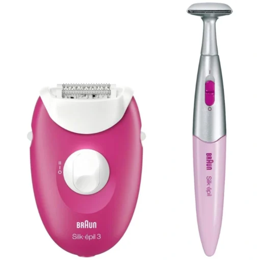 Braun Silk-épil 3-420 براون سيلك-إيبيلي 3، جهاز إزالة الشعر مع ملحقين إضافيين، مقص لتنسيق البيكيني، إعدادات سرعة مزدوجة، تقنية Smartlight - SE 3420