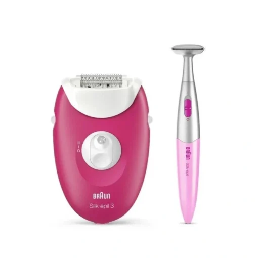 Braun Silk-épil 3-420 براون سيلك-إيبيلي 3، جهاز إزالة الشعر مع ملحقين إضافيين، مقص لتنسيق البيكيني، إعدادات سرعة مزدوجة، تقنية Smartlight - SE 3420