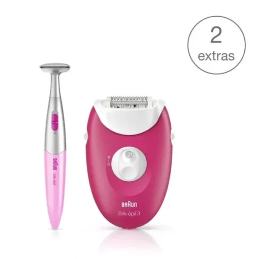 Braun Silk-épil 3-420 براون سيلك-إيبيلي 3، جهاز إزالة الشعر مع ملحقين إضافيين، مقص لتنسيق البيكيني، إعدادات سرعة مزدوجة، تقنية Smartlight - SE 3420