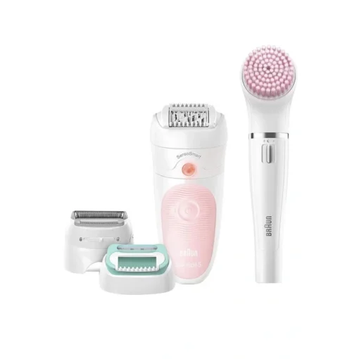 Braun Silk-épil 5,SES 5-875 براون مجموعة ادوات ازالة الشعر 4 في 1 من سيلك ابيل، لطيفة ومثالية للمبتدئين، للوجه والجسم،