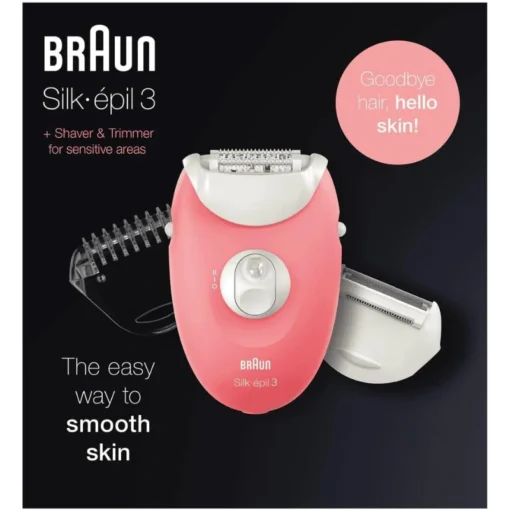 Braun Silk-épil SE3-440 براون سيلك-إيبيلي 3 نيو SE 3-440 مجموعة للإزالة الأولى للشعر 3 في 1 جهاز إبيليتور