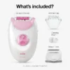Braun Epilator Silk-epil 3 3-270 آلة سيلكيبيل 3-3270 لإزالة الشعر للنساء من براون، إزالة كهربائية للشعر، مع رأس حلاقة ورأس تحديد ورأس تدليك