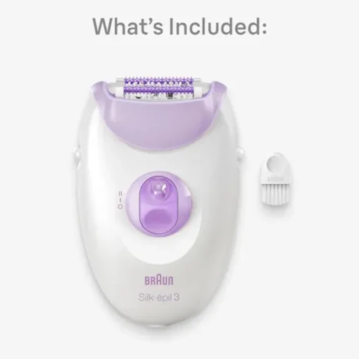 Braun Silk-épil SE3-000جهاز ازالة الشعر سيلك ابيل 3 SE 3-000 من براون، يزيل حتى الشعر القصير من الجذور، 20 ملقط مايكروجريب، جهاز ازالة الشعر