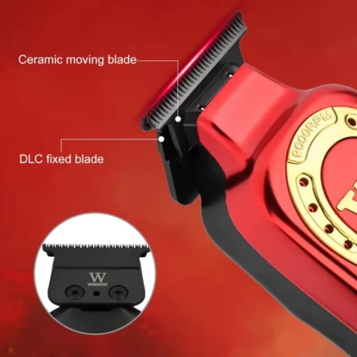 WMARK NG-8230 ماكينة حلاقة احترافية بتقنية T Blade فائقة الجودة، تلاشي صفرية للحلاقين، شكل حلاقة 0 مم، 8 إعدادات سرعة من 7000 إلى 9000 دورة في الدقيقة، مجموعة شفرات احتياطية إضافية، بطارية بسعة 2500 مللي أمبير، 240 دقيقة من الاستخدام، الموديل 34.