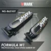 WMARK NG-8631KIT FORMULA W1 ماكينة حلاقة 9000 دورة في الدقيقة وماكينة تشذيب 9000 دورة في الدقيقة، هيكل معدني، إعدادان للسرعة، محرك مغناطيسي، 9 مشط توجيه، تعديلات ذراع تدرج، مدة تشغيل 240 و240 دقيقة .
