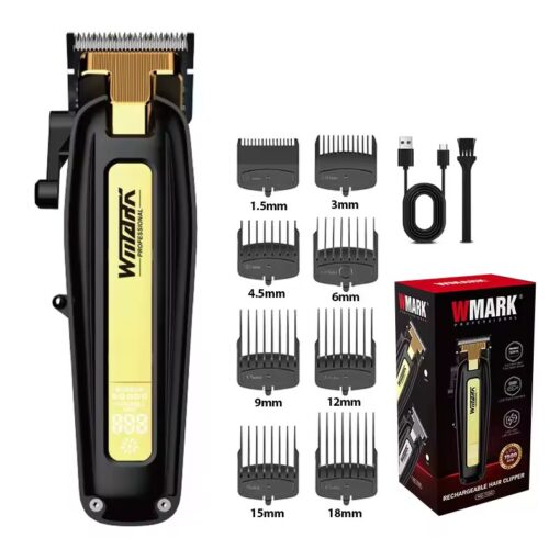 WMARK NG-1060 سلسلة الصالون عالية الأداء، محرك بسرعة 7500 دورة في الدقيقة، ماكينة قص شعر احترافية بشفرات دقيقة، خيارات قطع متعددة، عرض رقمي،
