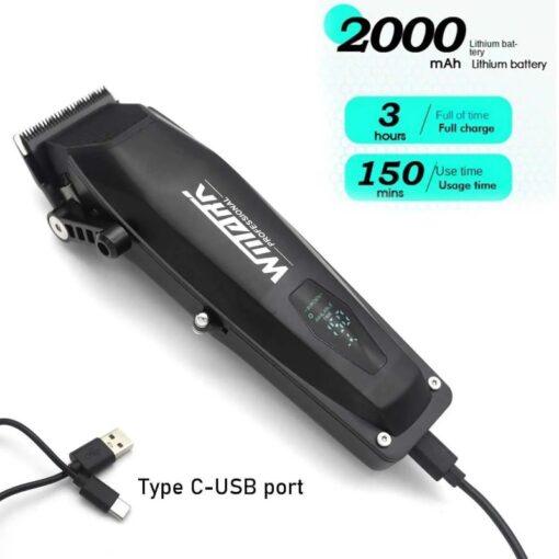 WMARK NG-125 سلسلة الصالون ماكينة قص شعر احترافية، شفرة ثابتة من الفولاذ المقاوم للصدأ وشفرة متحركة سيراميكية، محرك بسرعة 7500 دورة في