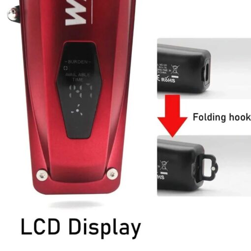 WMARK NG-125 سلسلة الصالون ماكينة قص شعر احترافية، شفرة ثابتة من الفولاذ المقاوم للصدأ وشفرة متحركة سيراميكية، محرك بسرعة 7500 دورة في