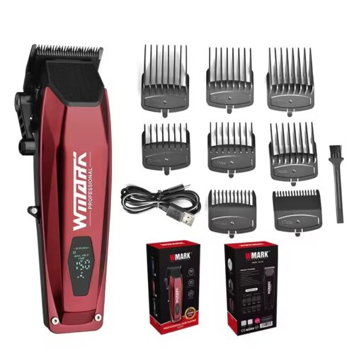WMARK NG-125 سلسلة الصالون ماكينة قص شعر احترافية، شفرة ثابتة من الفولاذ المقاوم للصدأ وشفرة متحركة سيراميكية، محرك بسرعة 7500 دورة في