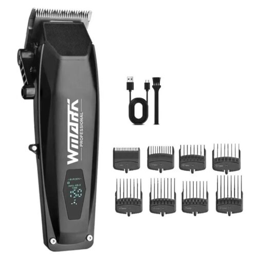 WMARK NG-125 سلسلة الصالون ماكينة قص شعر احترافية، شفرة ثابتة من الفولاذ المقاوم للصدأ وشفرة متحركة سيراميكية، محرك بسرعة 7500 دورة في