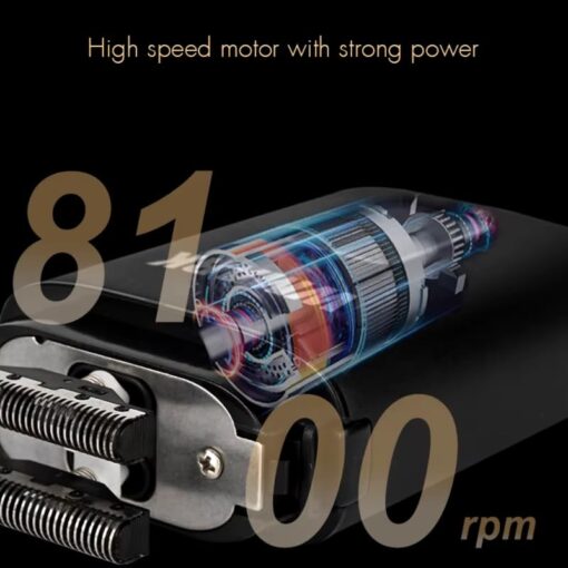WMARK NG-983 ماكينة حلاقة كهربائية محترفة عالية السرعة 8100RPM لمصففي الشعر للرجال معدني بالكامل بشفرات ثلاثية ماكينة حلاقة قابلة للشحن