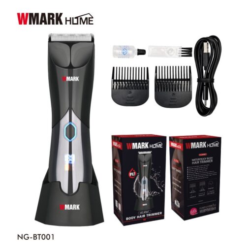 WMARK NG-BT001 ماكينة قص الشعر، ماكينة تشذيب الجسم، شفرة متحركة سيراميكية، IPX7 مقاومة للماء.