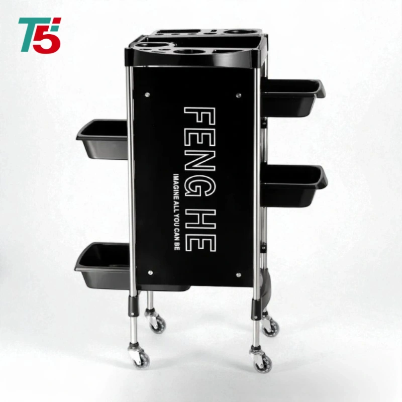 T5 -11.2 عربة صالون تصفيف الشعر بعجلات و 5 أدراج، عربة متحركة للصالون لتخزين إضافي لمصففي الشعر